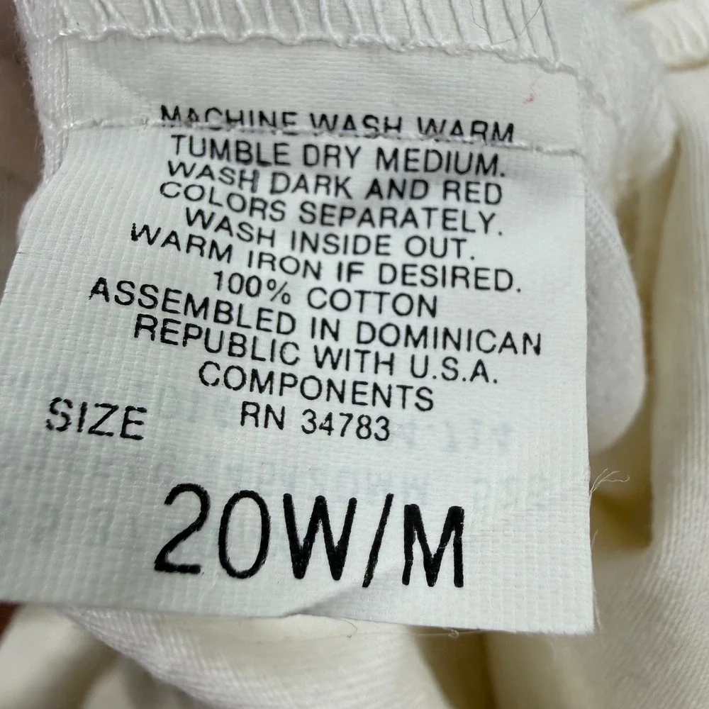 Lee Pleated Shorts 20W/M Off‎ White Cotton Elastic Waist Mens